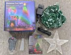What's in the box: light strands, power adapter, remote control, star topper, tree mount and manual